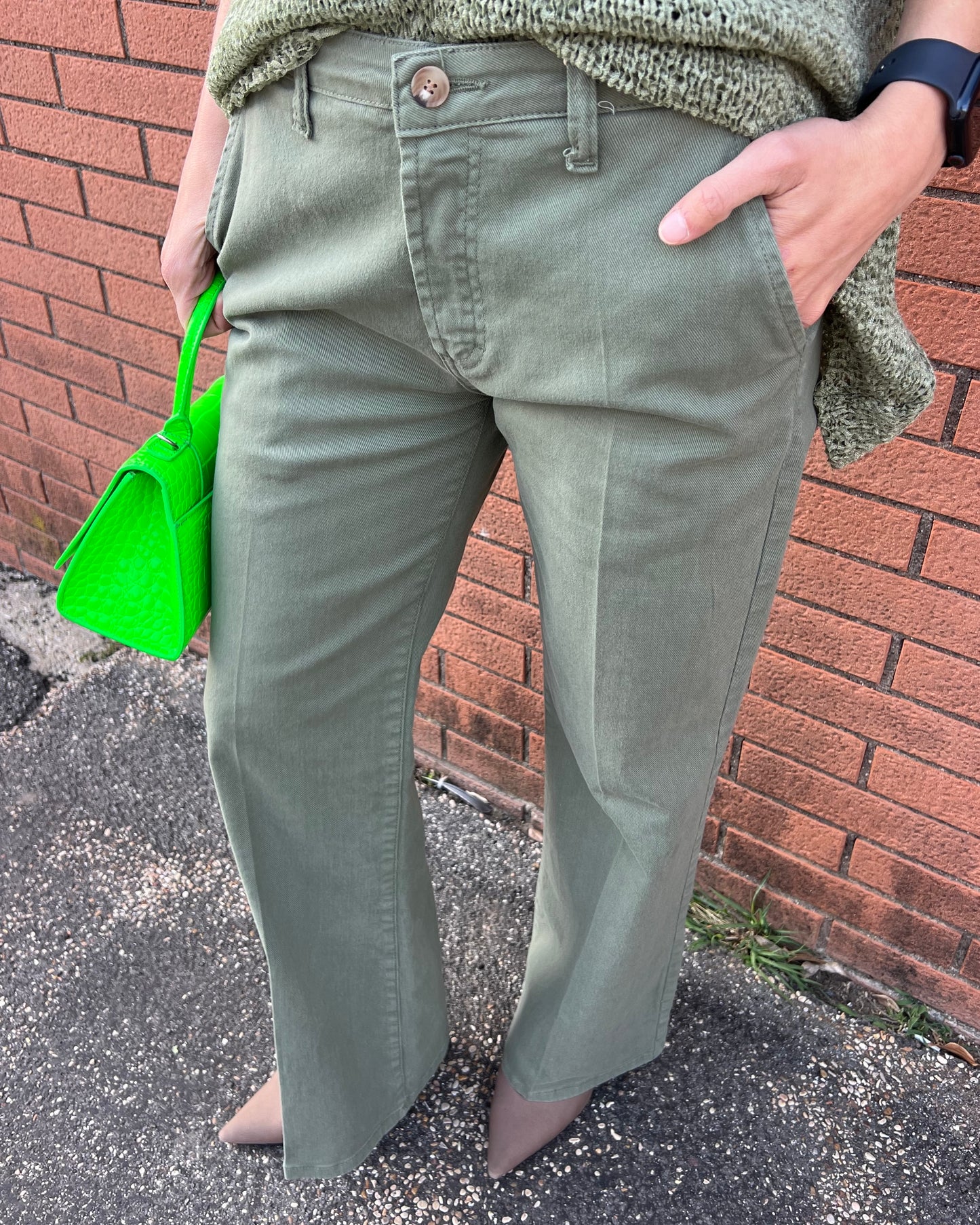 Pantalone in cotone palazzo