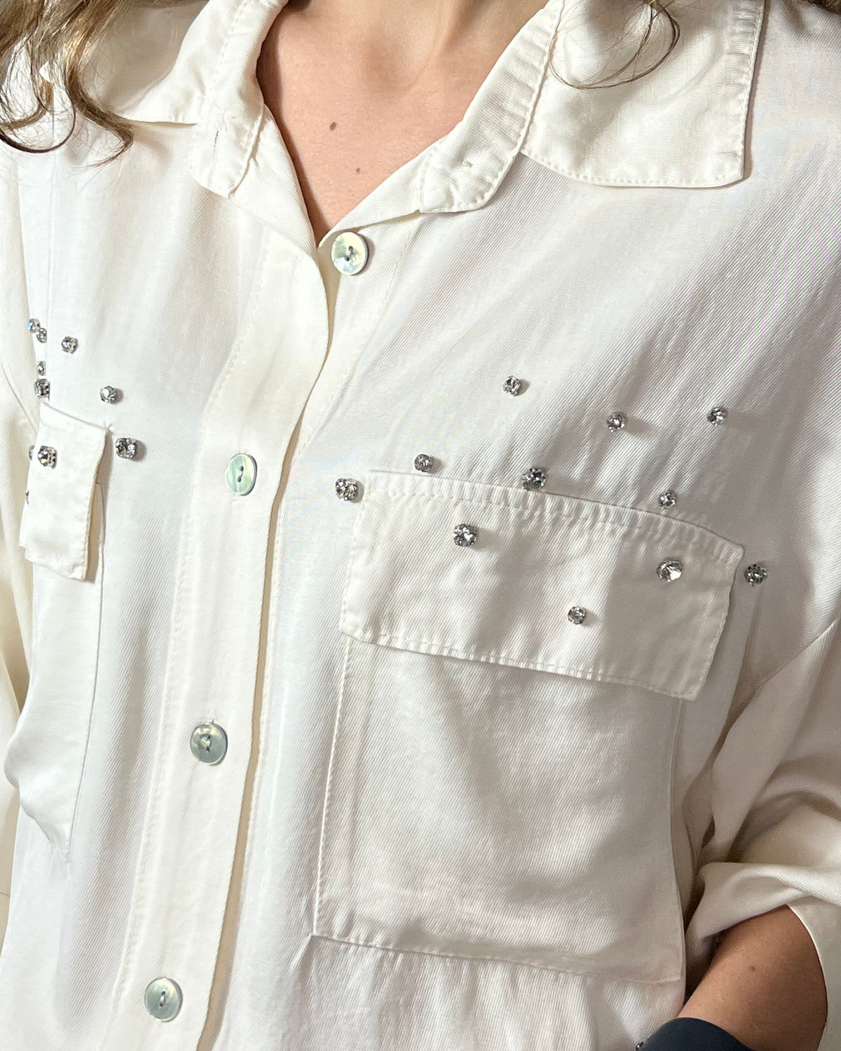 Camicia in viscosa e raso