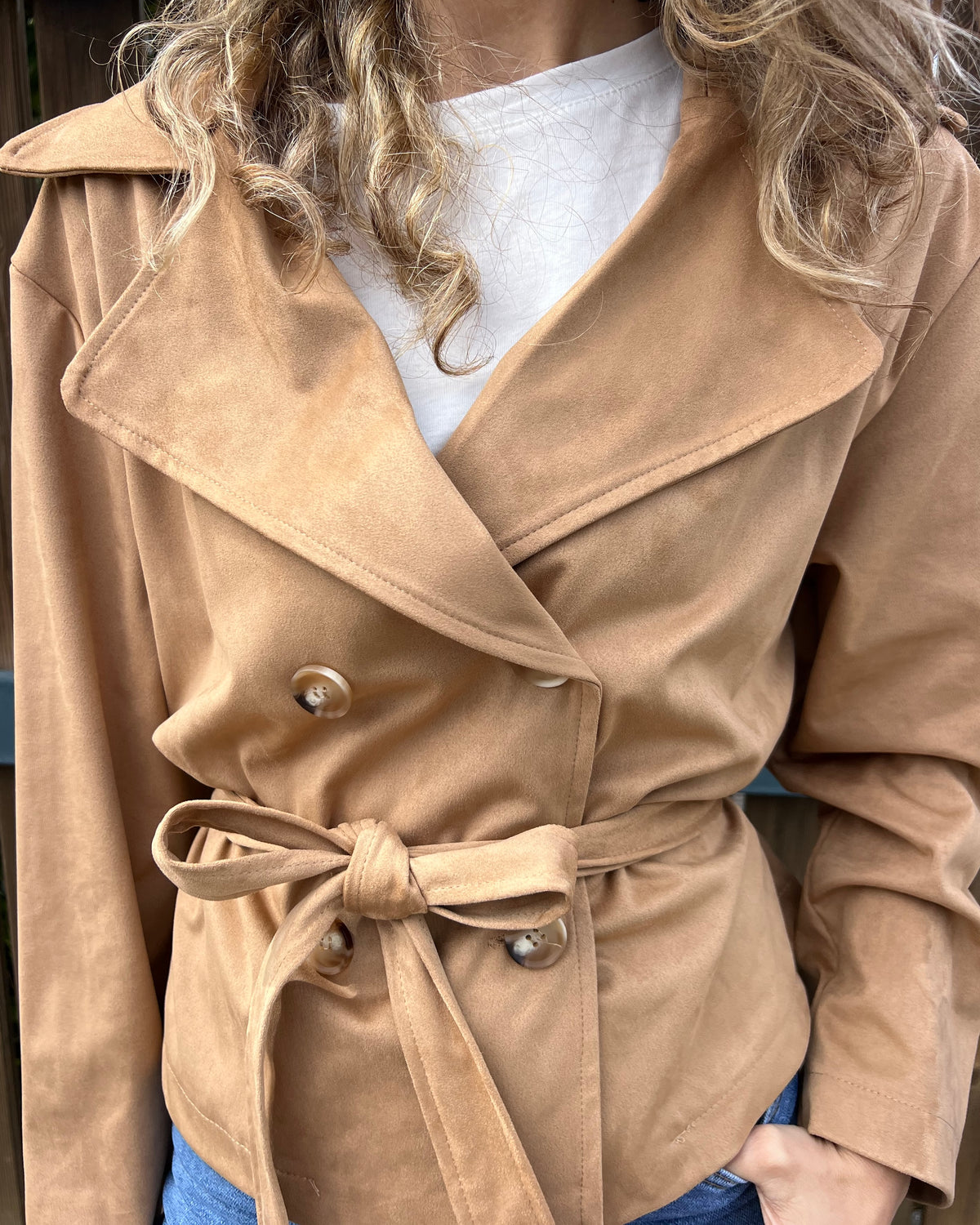 Mini trench in suede