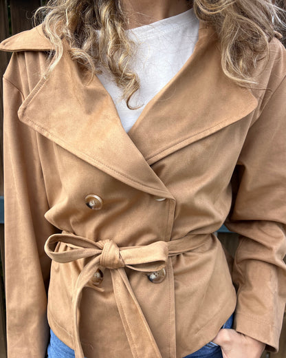 Mini trench in suede