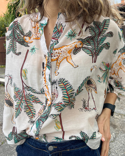 Camicia in seta e viscosa