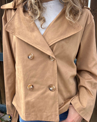Mini trench in suede