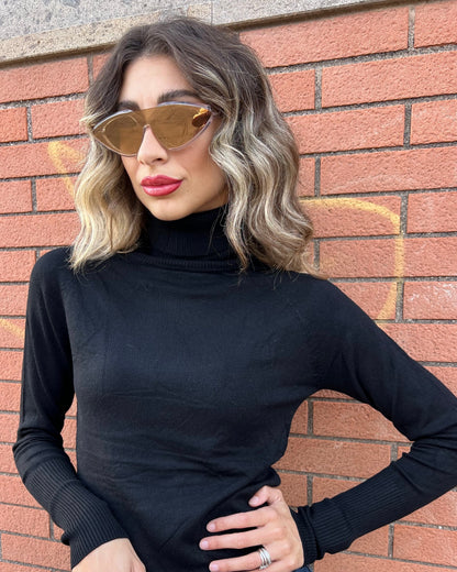 Maglia basic collo alto