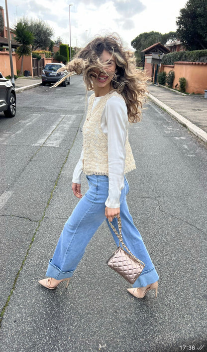 Jeans con risvolto