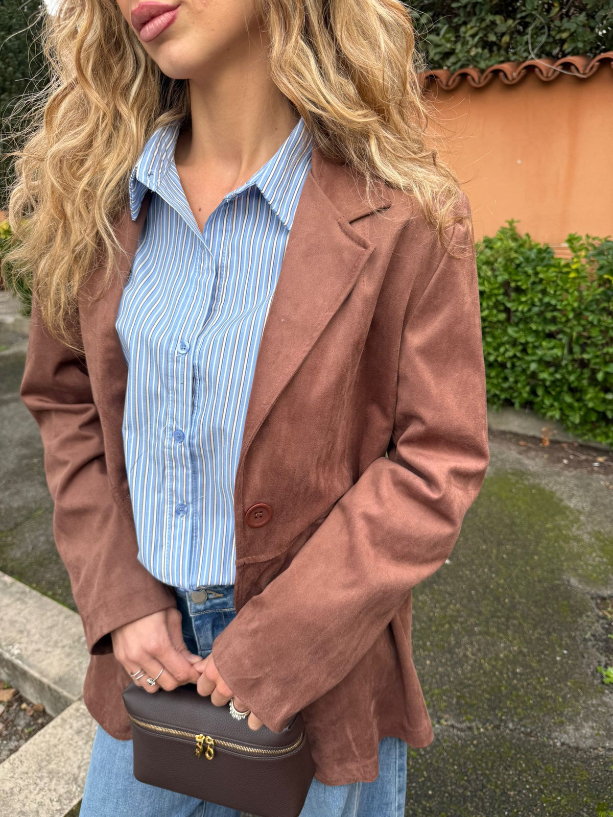 Giacca blazer in suede