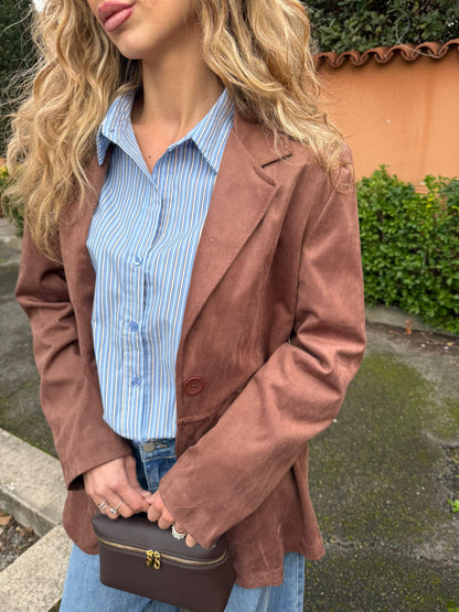 Giacca blazer in suede