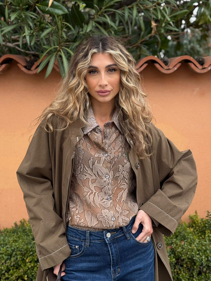 Trench sfoderato in cotone