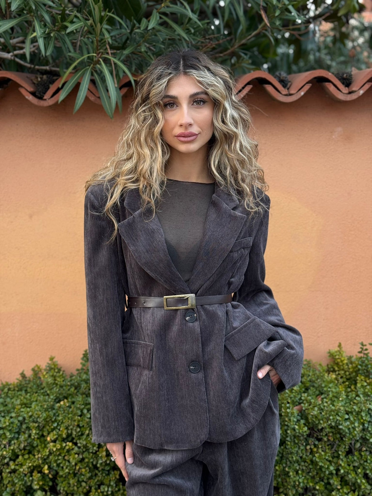 Giacca blazer con spalline