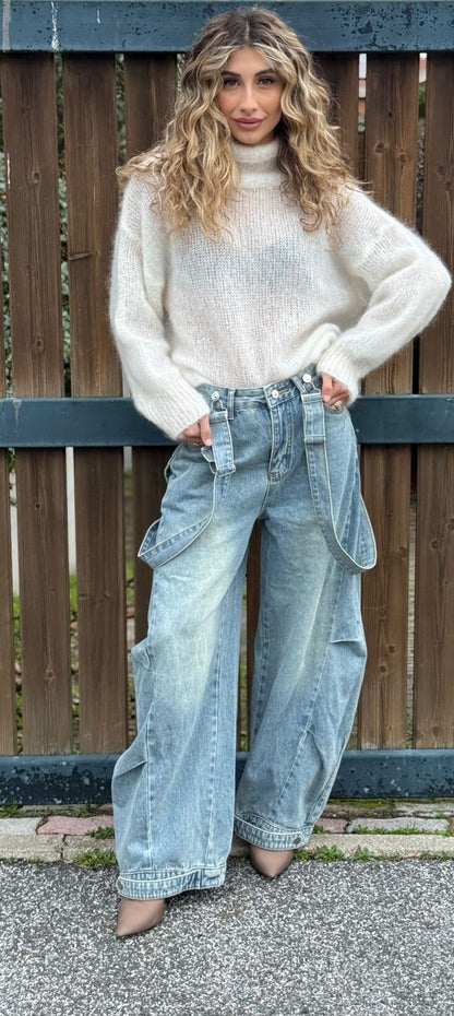 Jeans con straccali