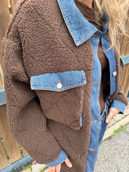 Giacca in denim e pelliccetta