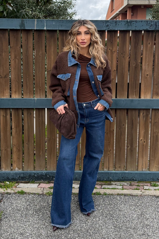 Giacca in denim e pelliccetta