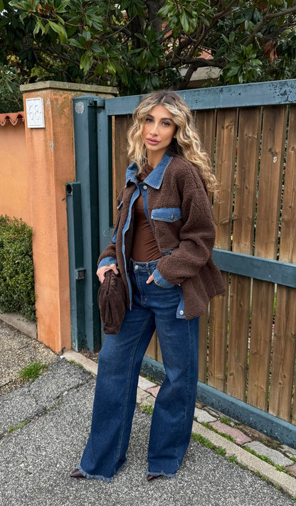 Giacca in denim e pelliccetta