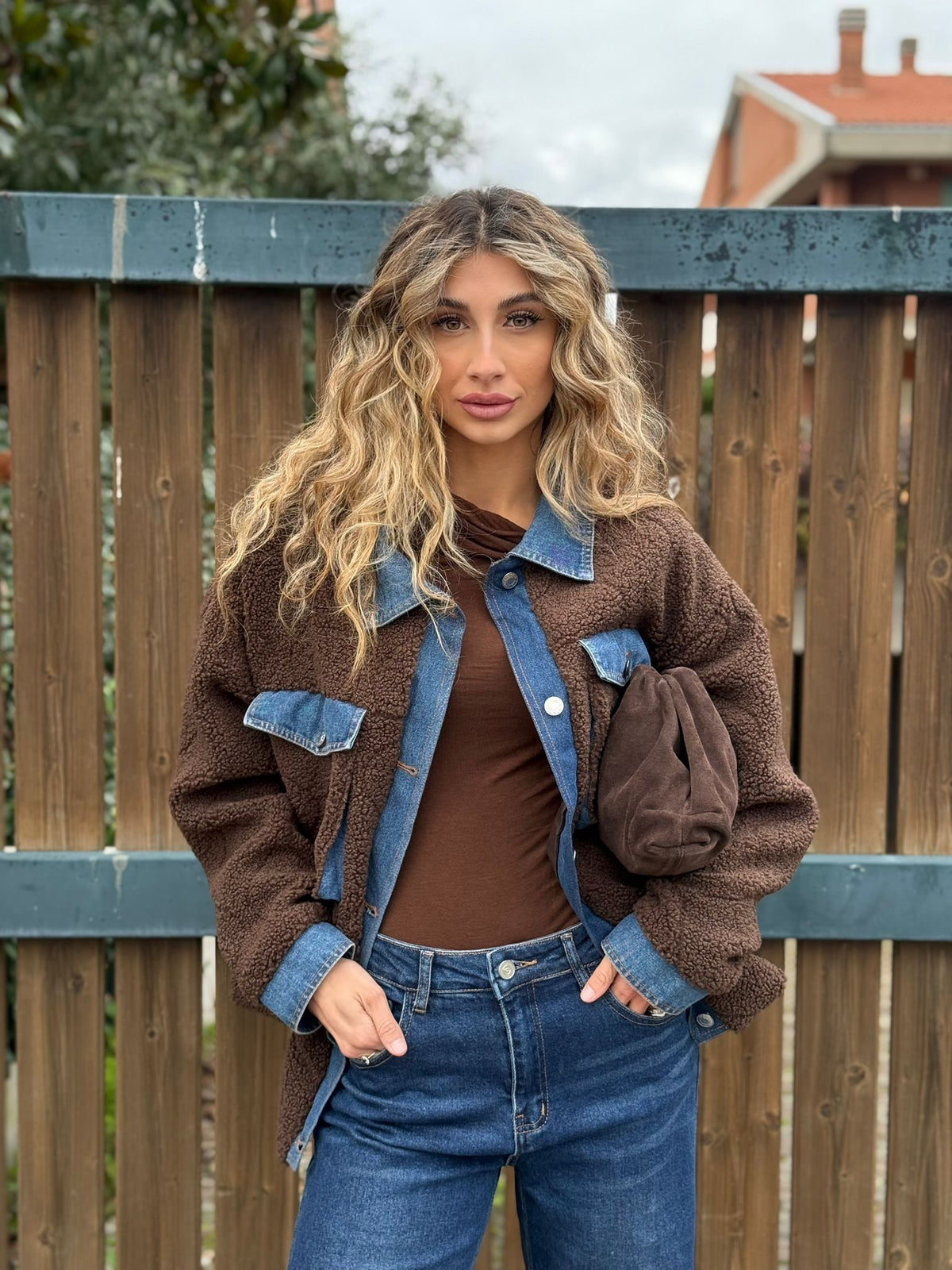 Giacca in denim e pelliccetta