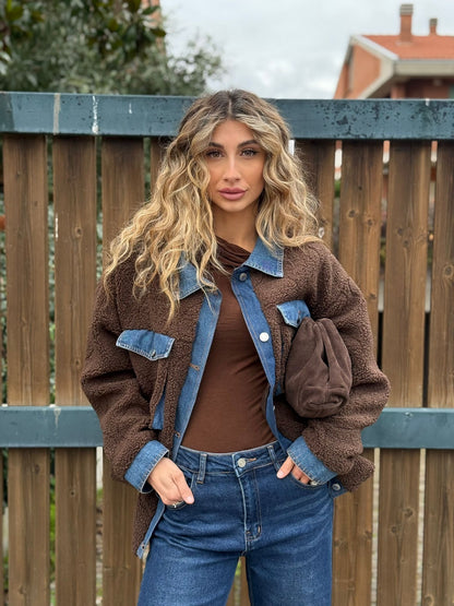 Giacca in denim e pelliccetta