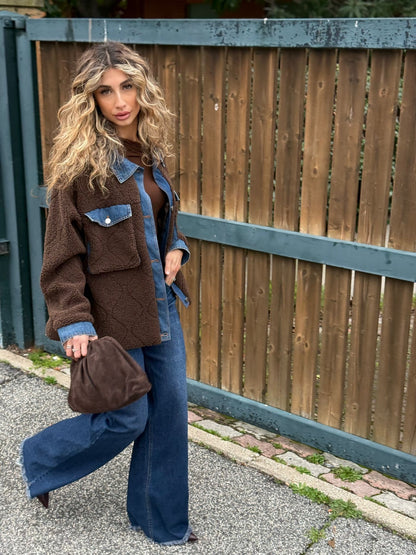 Giacca in denim e pelliccetta