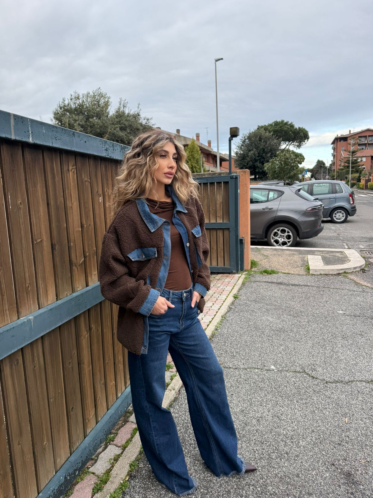 Giacca in denim e pelliccetta