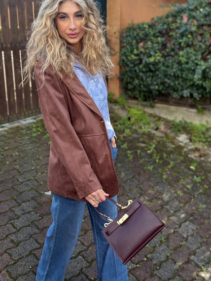 Giacca blazer in suede