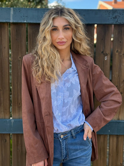 Giacca blazer in suede