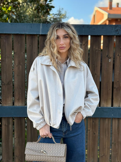 Giacca bomber in suede