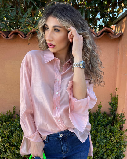 Camicia in misto seta
