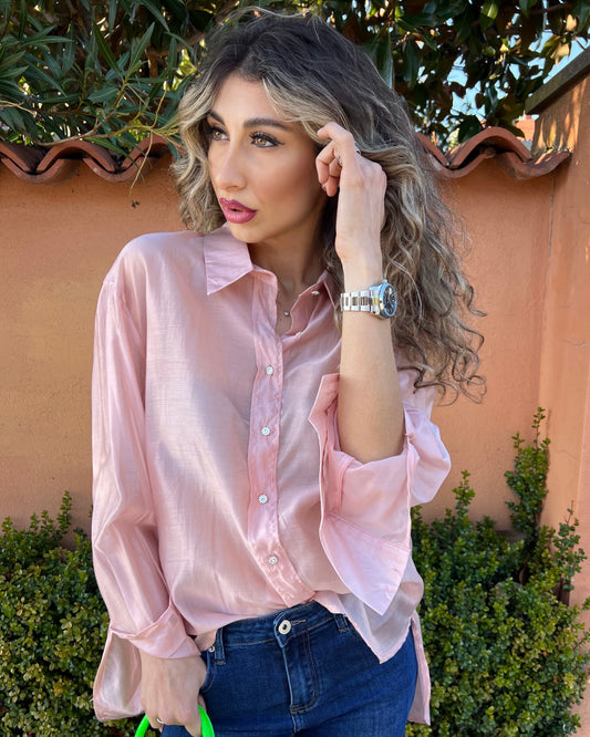 Camicia in misto seta