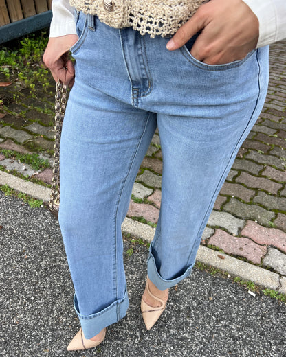 Jeans con risvolto