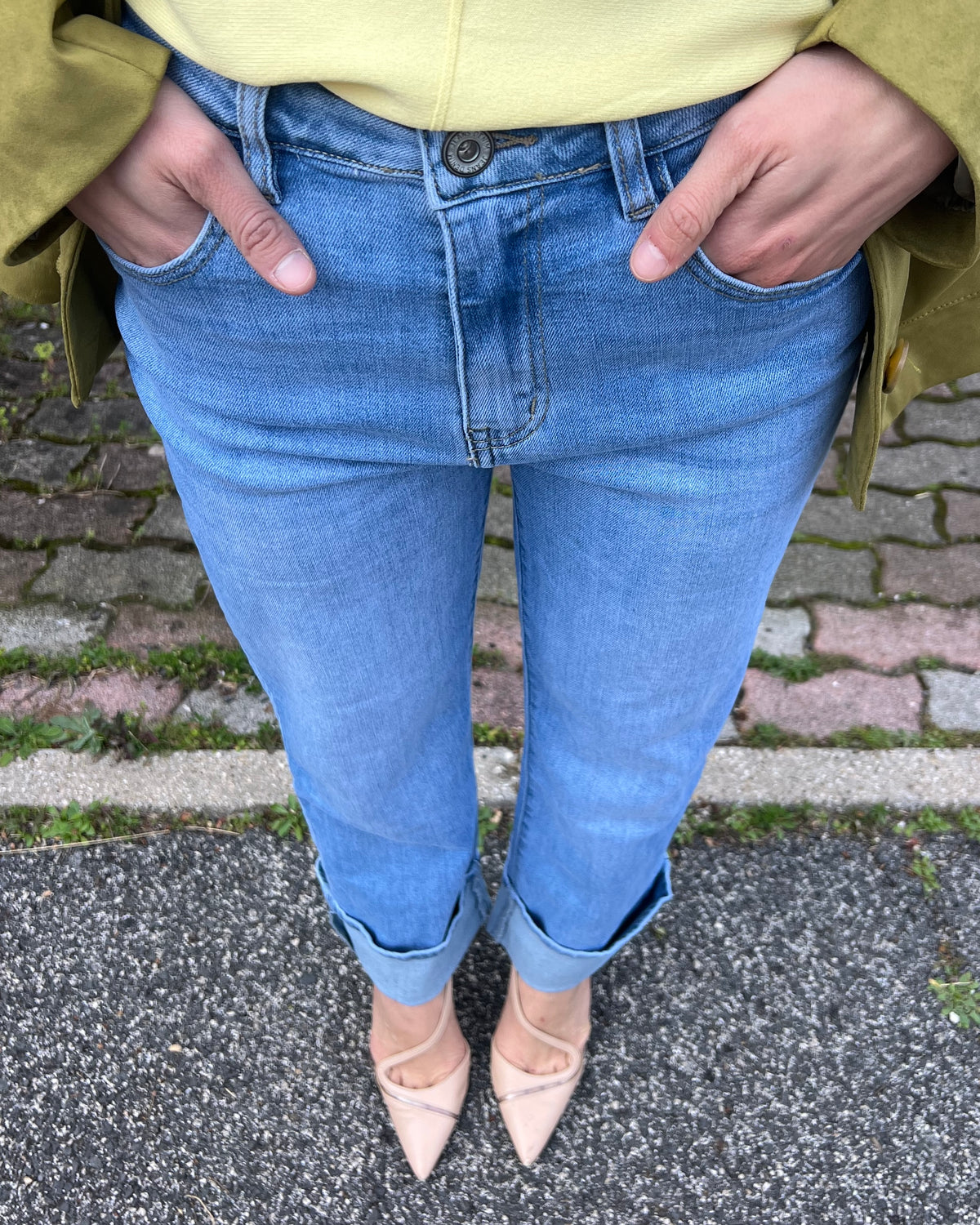 Jeans con risvolto