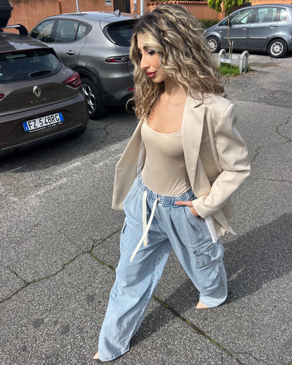 Giacca blazer con spallina