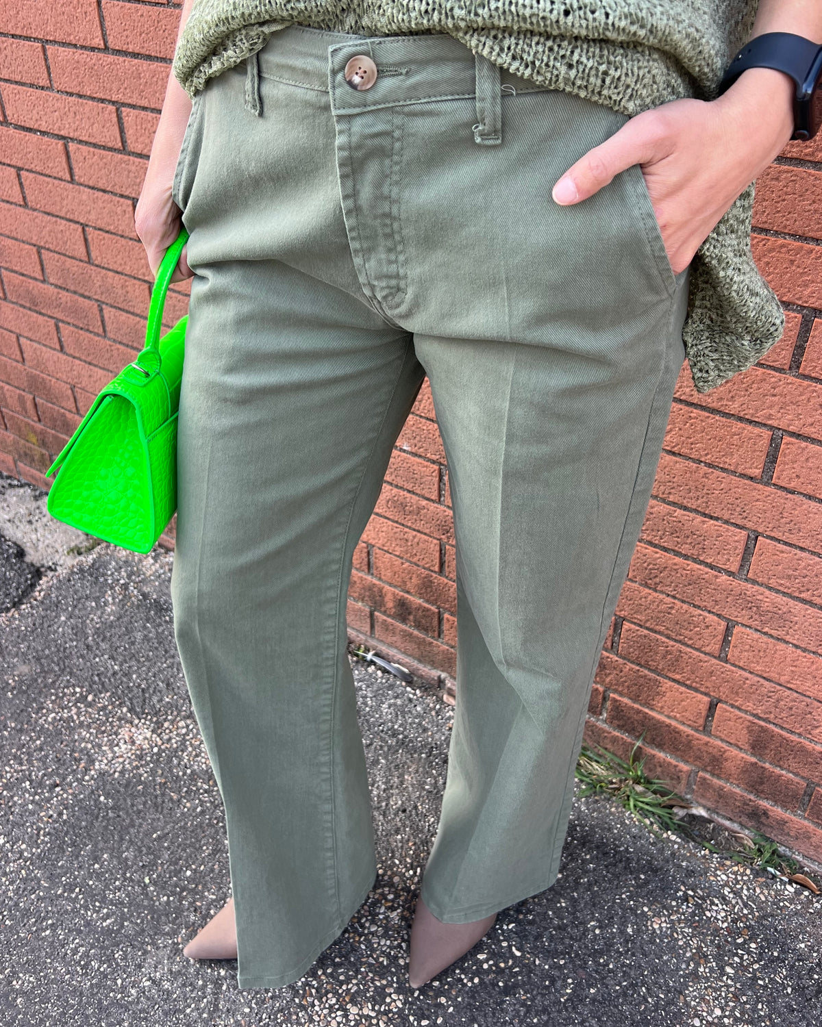 Pantalone in cotone palazzo