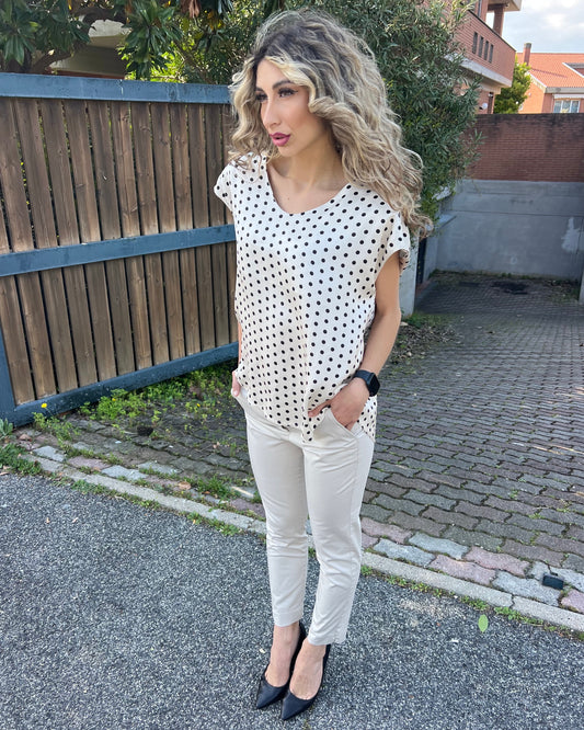 Pantalone sigaretta in cotone elasticizzato