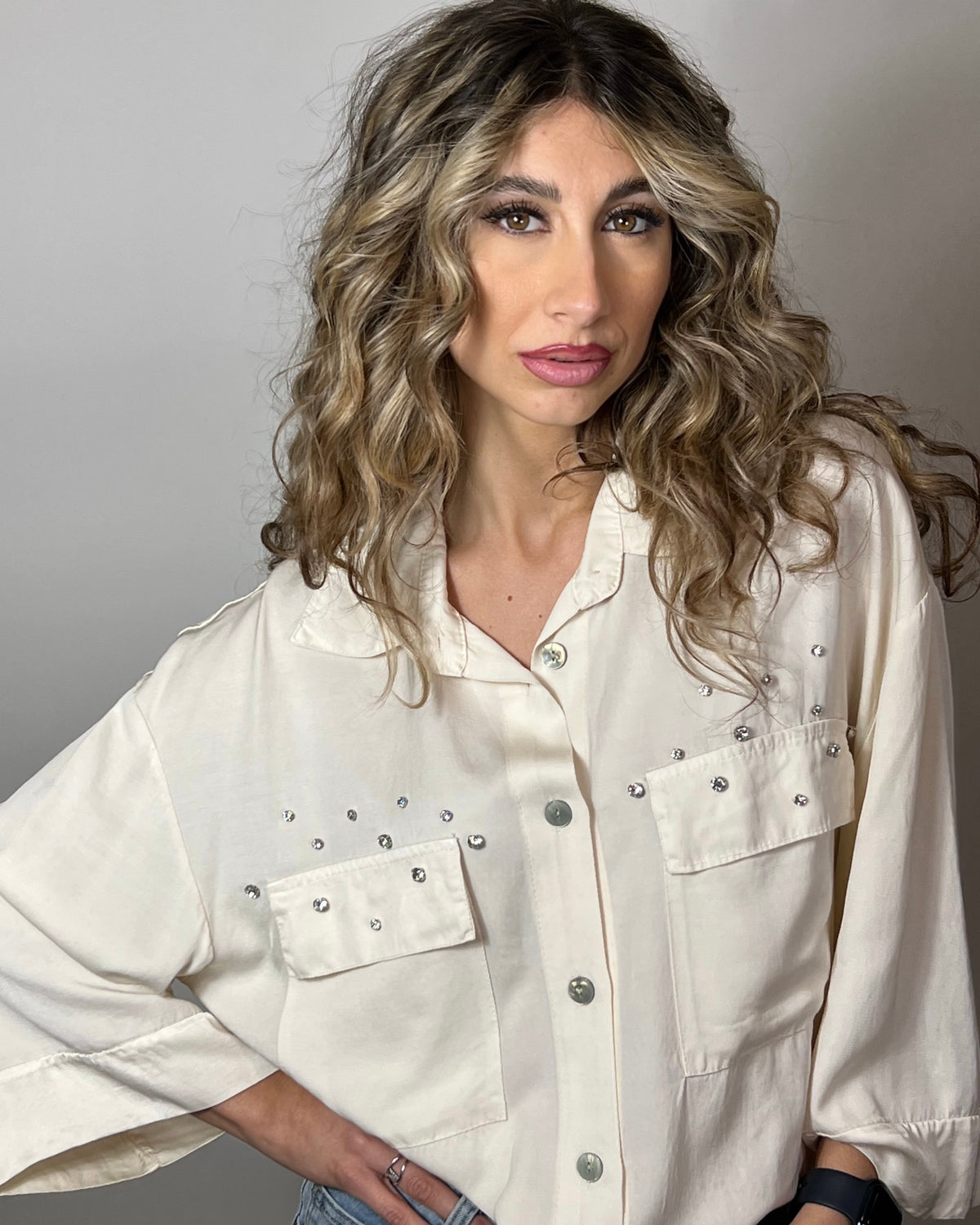 Camicia in viscosa e raso