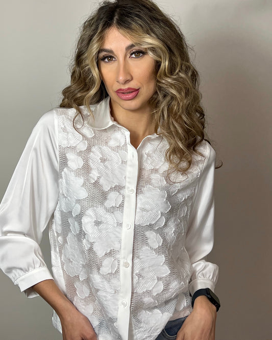 Camicia sartoriale ricamata