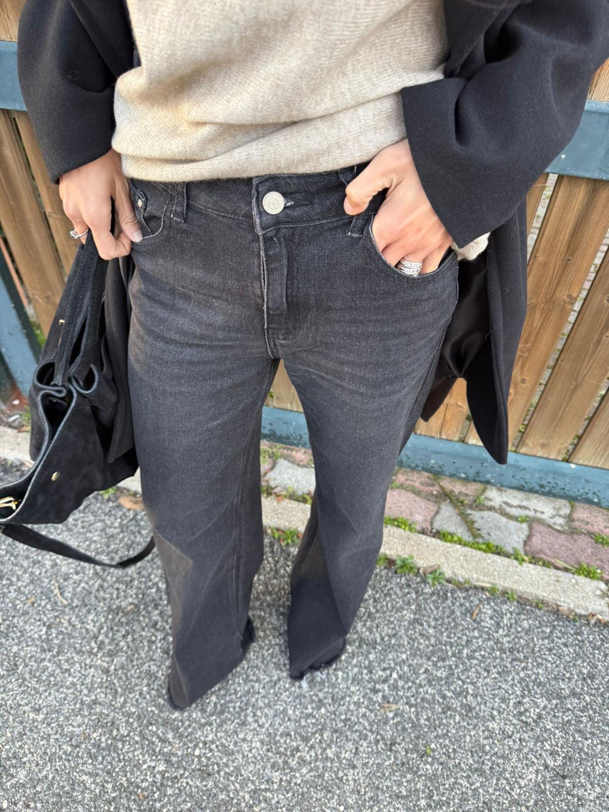 Jeans palazzo sfrangiati